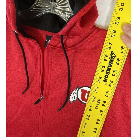 Utah Utes Colosseum Red Full Zip Hooded Fleece Jacket Coat Mens L NCAA Athletics - Picture 8 of 9